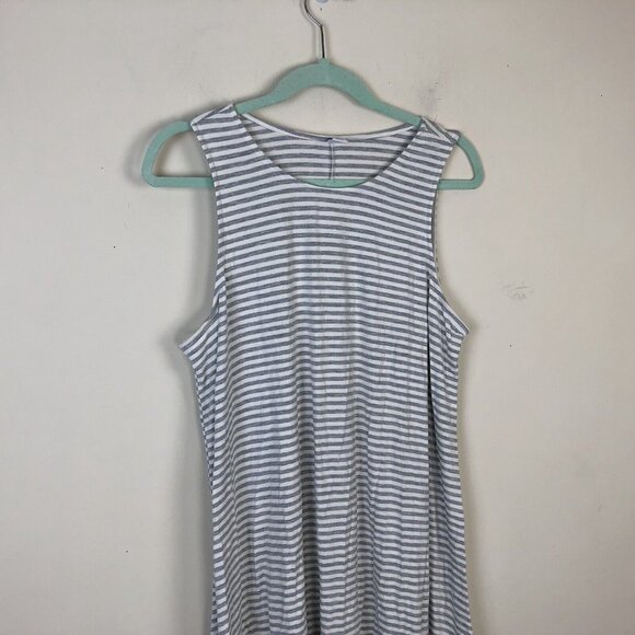 Old Navy L Shift Dress Stretch Pullover Womens Striped Sleeveless Knit A-Line - Picture 6 of 8